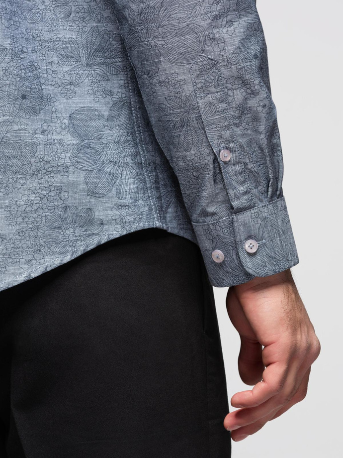 Classic men's flannel cotton plaid shirt - gray V3 OM-SHCS-0157