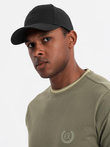 Men's baseball cap with visor and rectangular patch - black V1 OM-ACCS-0104