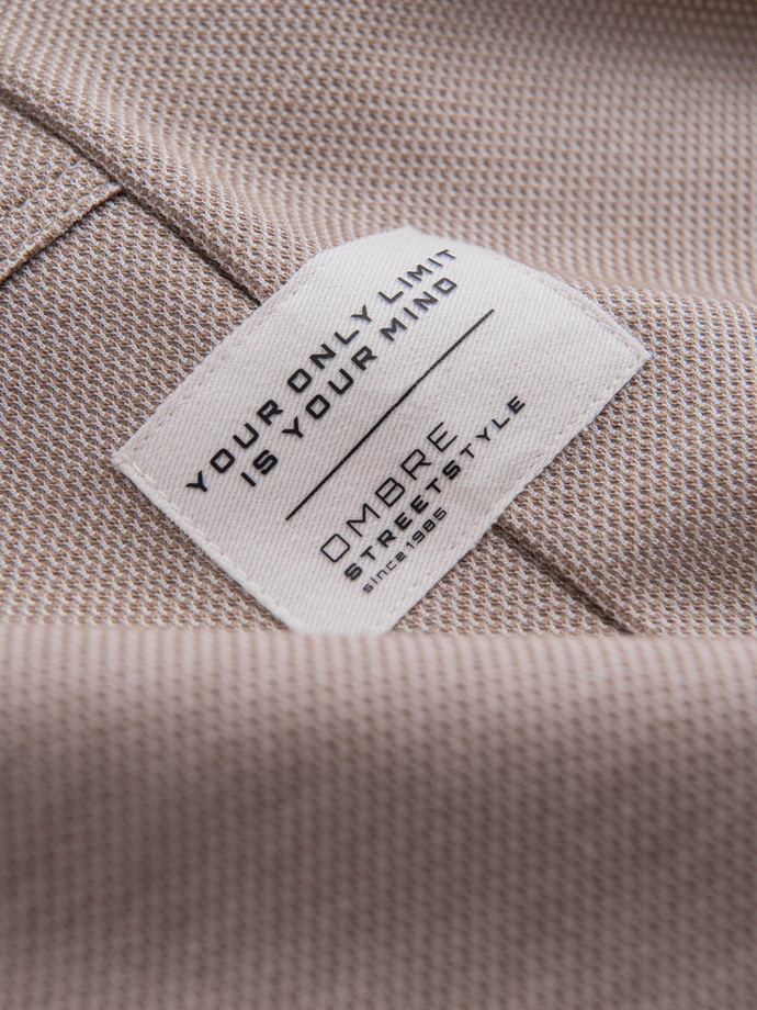 Pánske štruktúrované pletené tepláky - káva V2 OM-PASK-0211