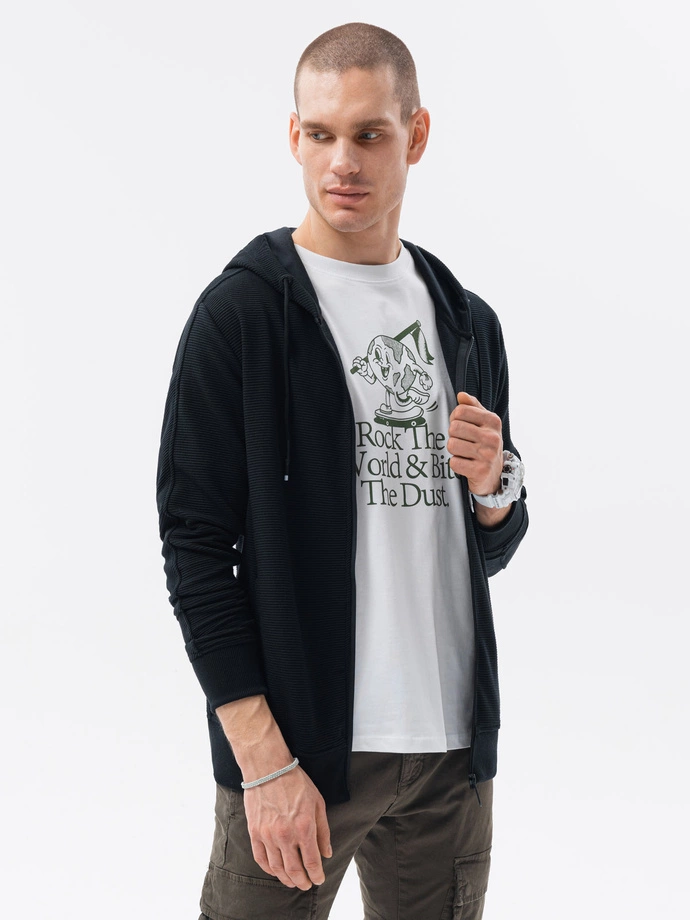 Men's zip-up sweatshirt - black B1157