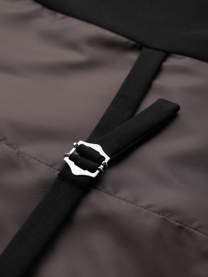 Vestă costum pentru bărbați cu detalii clasice și căptușeală - negru V4 OM-BLZV-0142