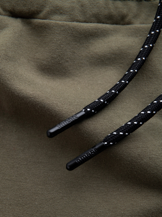 Pánske tepláky s logom - olivové V4 OM-PASK-0167