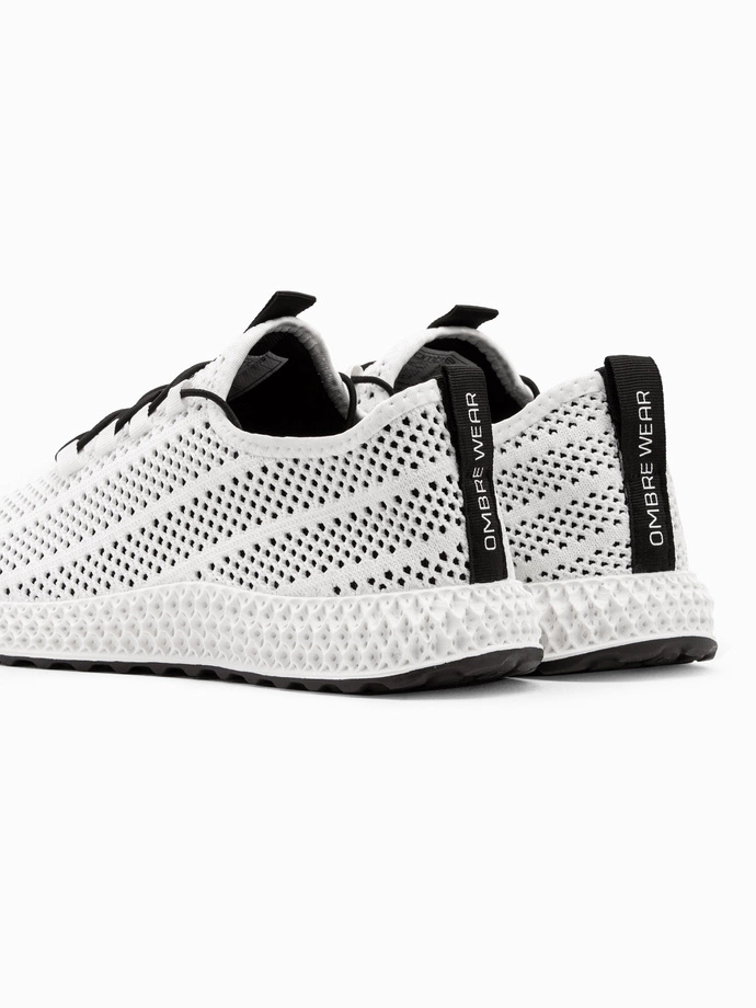 Men's mesh slip-on sneakers shoes - white V7 OM-FOKS-0117