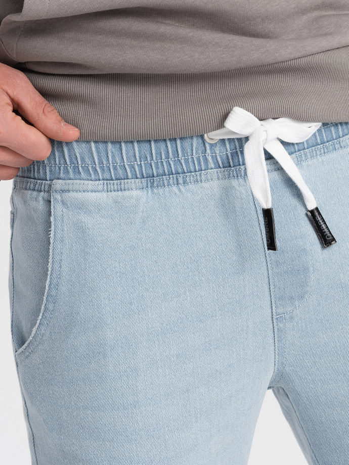 Pánské džínové kalhoty JOGGER s odřením - světle modré V1 OM-PADJ-0150