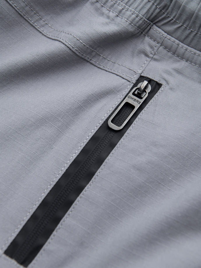 Men's JOGGER pants with stand-off and zippered cargo pockets - light grey V8 OM-PAJO-0135