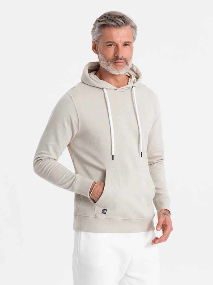 Men's hooded sweatshirt - light grey B1147