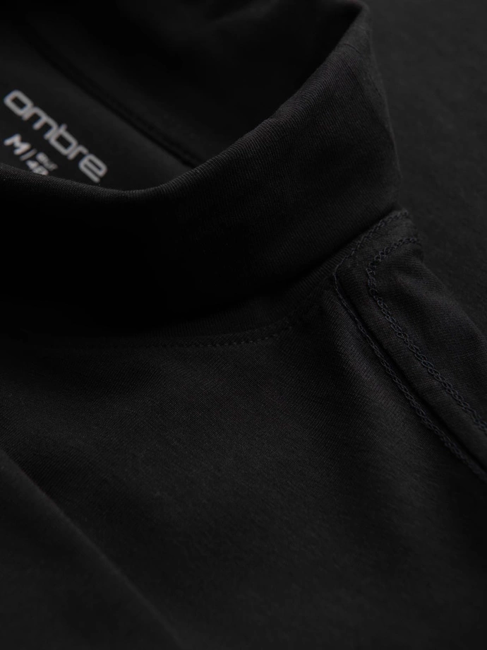 Pánský rolák s dlouhým rukávem - černý V1 OM-LSCL-0130