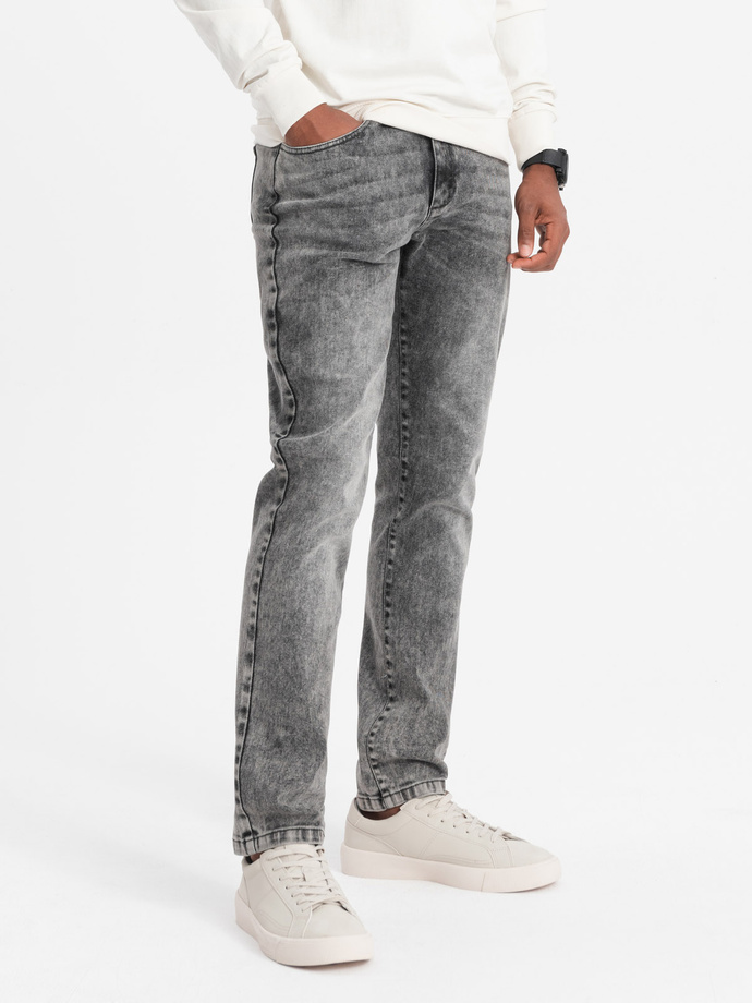 Pantaloni din denim pentru bărbați STRAIGHT LEG - gri V4 OM-PADP-0133