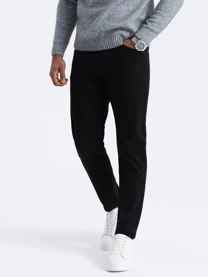 Men's tailored chino pants - black V1 OM-PACP-0151