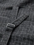 Elegant men's checkered vest with lapels - black V3 OM-BLZV-0110