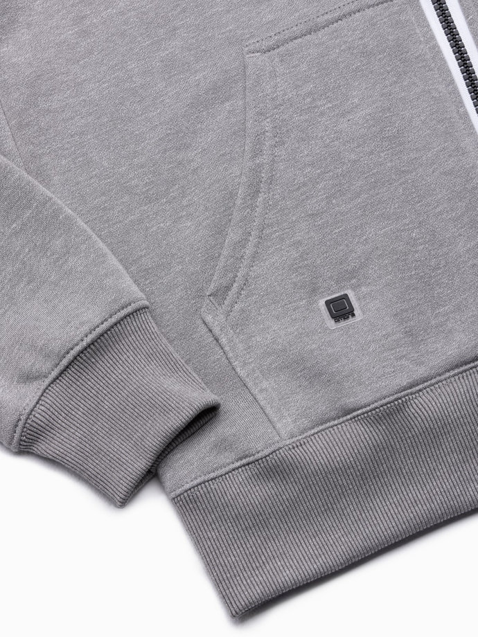 Men's zip-up sweatshirt - grey melange B977
