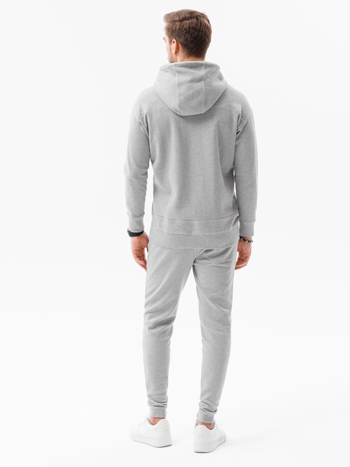 Pánský set mikina + kalhoty - žíhaná šedá Z49