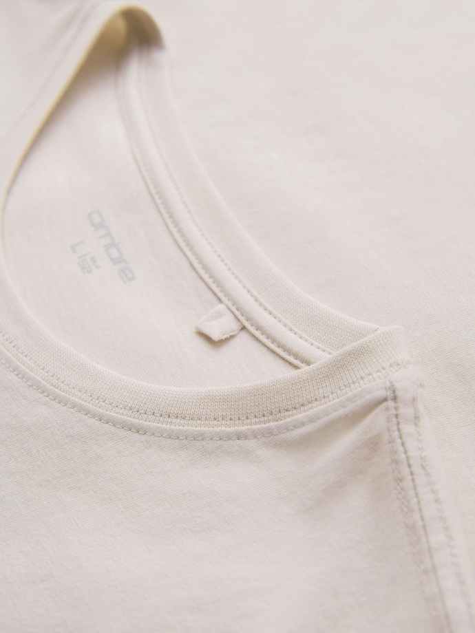 Tricou bărbătesc din bumbac cu contrast - alb V5 OM-TSCT-0151