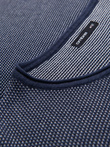 Men's knitted sweater with structured dots - navy blue V1 OM-SWSW-0118