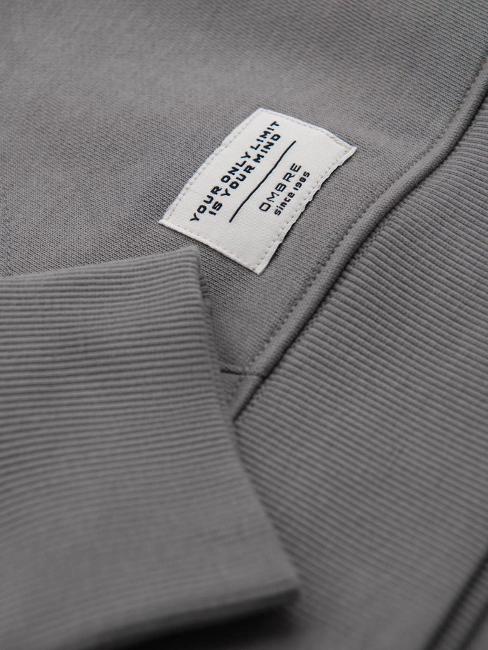 Men's BASIC kangaroo hooded sweatshirt - grey V8 B1674