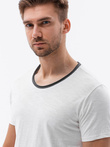 Tricou bărbătesc cu finisaj brut - ecru V6 OM-TSCT-22SS-004