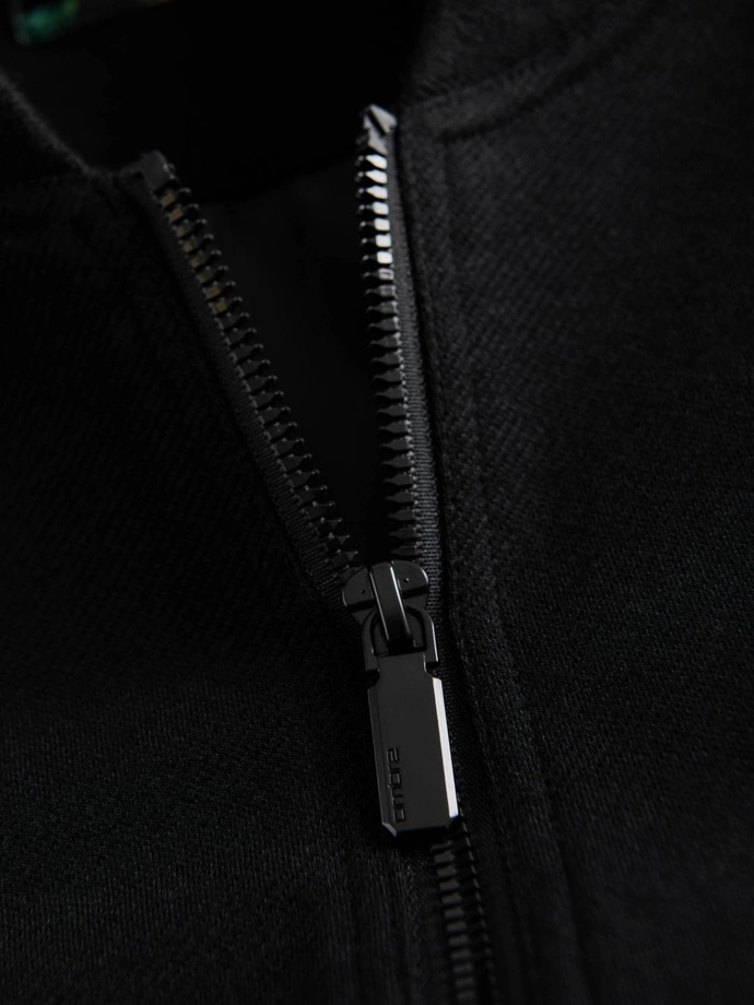 Jachetă bomber cu mâneci raglan pentru bărbați - negru V1 OM-JANP-0159