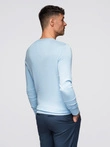 Pulover elegant pentru bărbați, cu decolteu de tip echipaj - albastru deschis V10 OM-SWBS-0107
