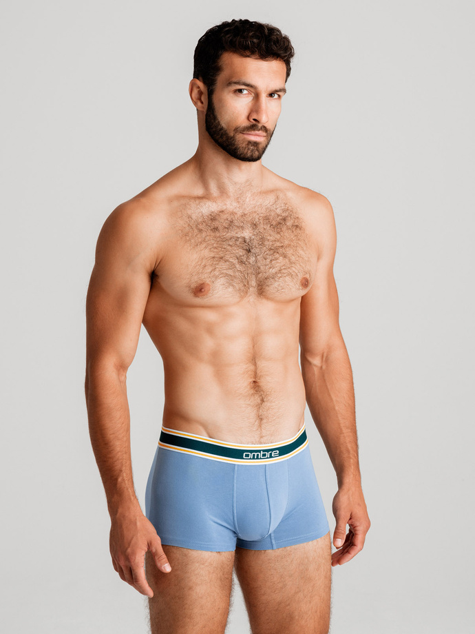 Klasikiniai prigludę vyriški bokseriai su dekoratyvine elastine juosta - 3 vnt. mišinys OM-UNBO-0110