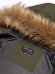 Alaskan men's winter jacket with detachable fur from the hood - dark olive green V3 OM-JALJ-0148