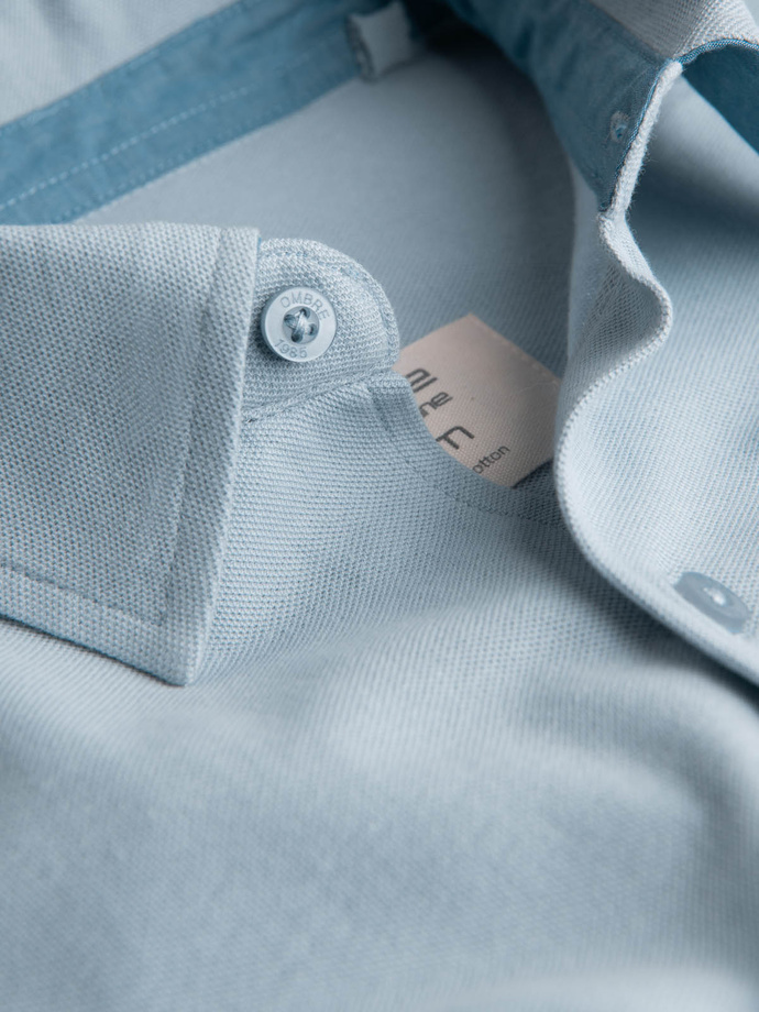 Men's long sleeve knit shirt - blue V3 K540