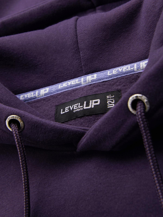 Unisex mikina s vreckami a kapucňou - fialová V13 OU-SNBC-0105