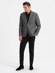 Men's blazer with elbow patches - black V5 OM-BLZB-0108