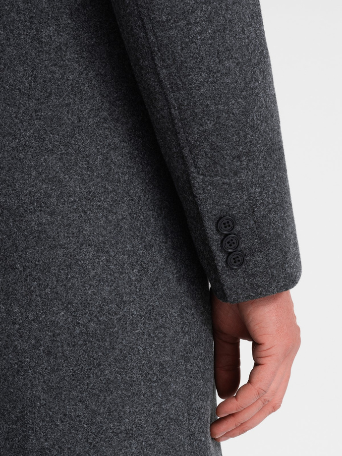 Men's double-breasted lined coat - graphite V2 OM-COWC-0107