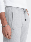 Pantaloni de trening bărbătești cu croială morcov - gri melange V3 OM-PASK-0166
