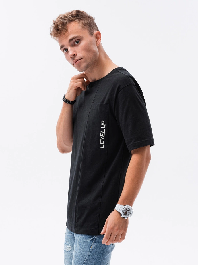 Men's t-shirt OVERSIZE - black S1628