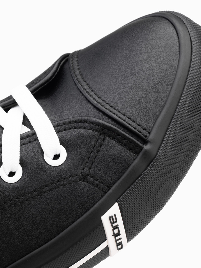 Contrasting men's sneakers with raised upper - black V1 OM-FOTH-0121