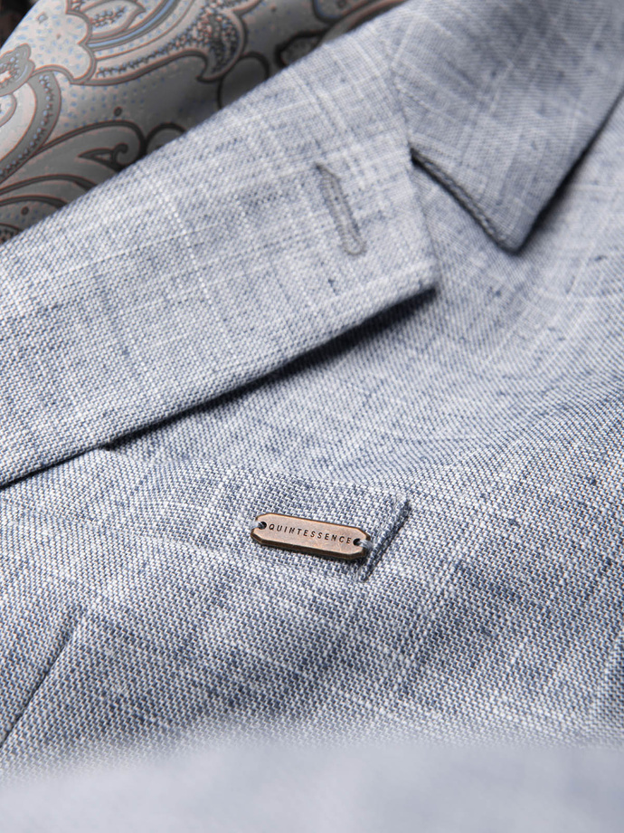 Blazer bărbătesc cu croială REGULAR cu in - albastru deschis V3 OM-BLZB-0128