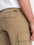 One color men's shorts with cargo pockets - sand V1 OM-SRCG-0133