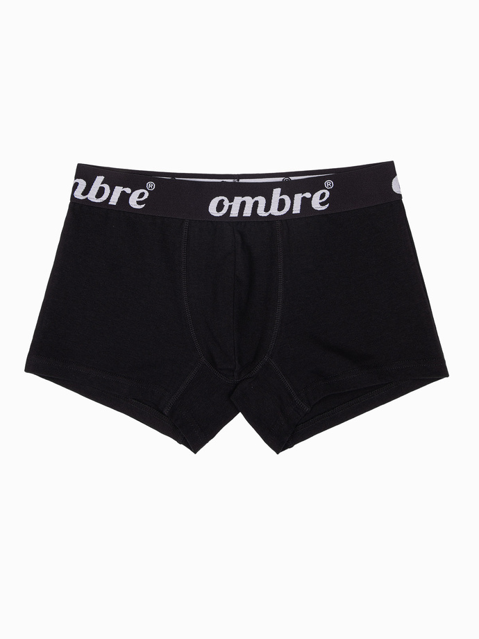 Pánske kontrastné bavlnené boxerky - 7-pack čierne V1 OM-UNBO-0100