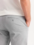 Pánske chino nohavice s ozdobným pásom - sivé V6 OM-PACP-0118