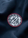 Hanorac kangaroo pentru bărbați cu glugă și patch-uri în stil universitar - albastru marin V2 OM-SSNZ-0144