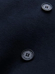 Palton bărbătesc cu închidere asimetrică și guler înalt - albastru marin V3 OM-COWC-0120