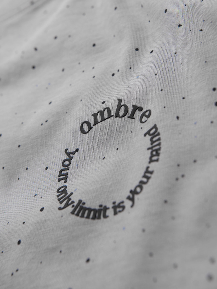 Tricou din bumbac imprimat cu decolteu rotund - negru V2 OM-TSFP-0225