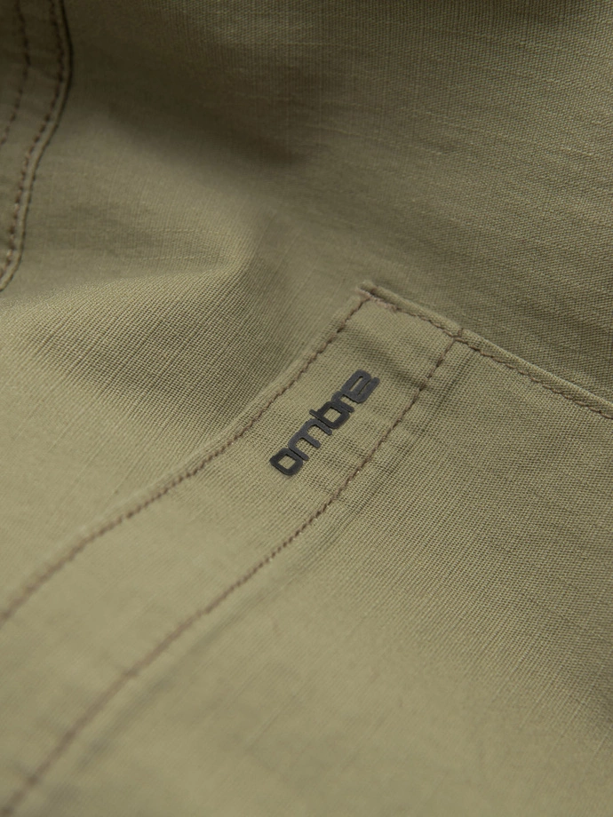 Pantaloni JOGGER pentru bărbați cu buzunare cargo cu fermoar - gri deschis V1 OM-PAJO-0135