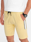 Pantaloni scurți de trening pentru bărbați, cu șnur - galben V1 W359
