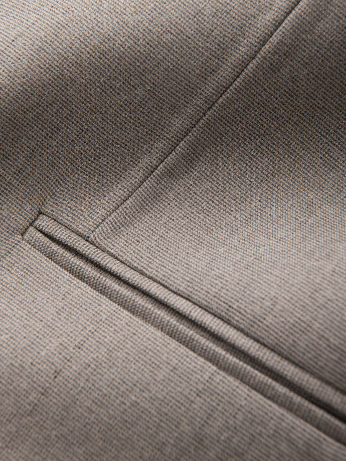 Pánské elegantní sako s ozdobnými knoflíky na manžetách - béžové V3 OM-BLZB-0114