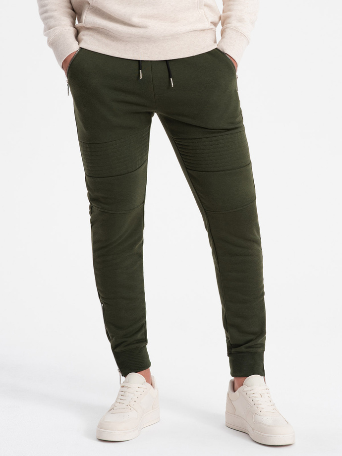 Pantaloni de trening jogger pentru bărbați - olive V1 OM-PASK-22FW-004