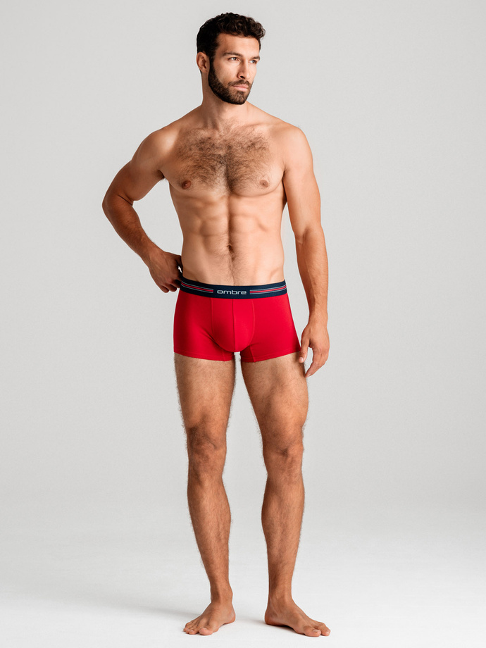 Classic fit men's boxer shorts with striped elastic band - 3 pack mix OM-UNBO-0109