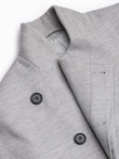 Men's coat with asymmetrical fastening - grey melange V1 OM-COWC-0102