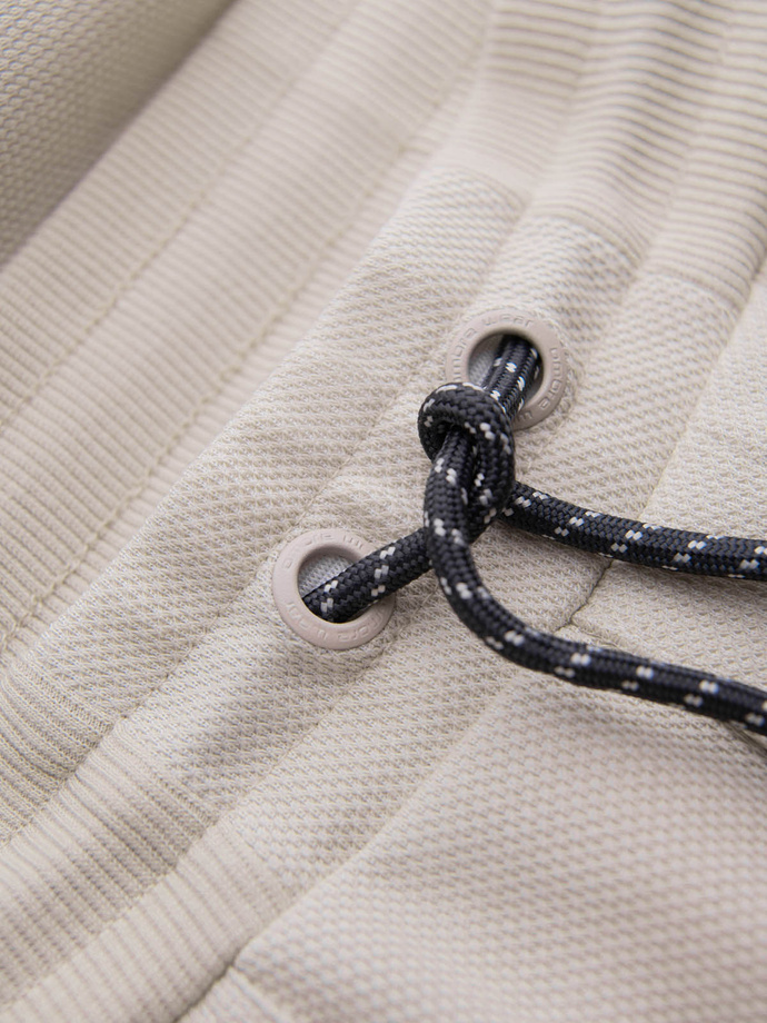 Pantaloni de trening bărbătești din tricot structurat - bej deschis V1 OM-PASK-0211