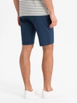Vyriški SLIM FIT šortai iš struktūrinio trikotažo - tamsiai mėlyni V1 OM-SRCS-0169