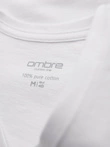 BASIC vyriški klasikiniai medvilniniai marškinėliai su iškirpte - balti V4 OM-TSBS-0237