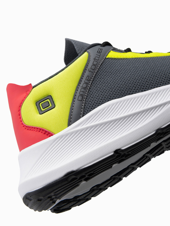 Adidași pentru bărbați cu inserții neon - grafit V3 OM-FOKS-0118
