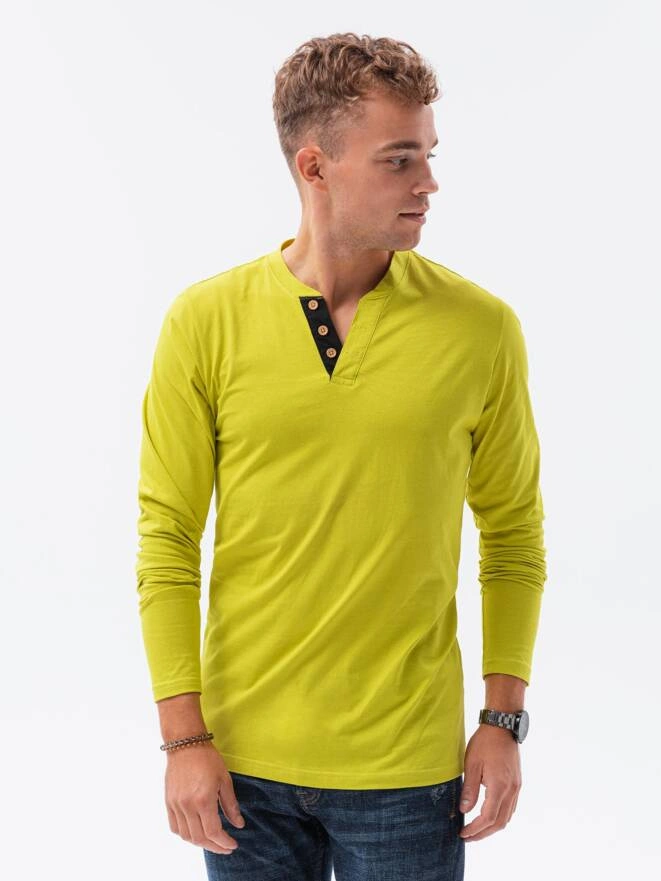 Men's plain longsleeve L133 - lime V5