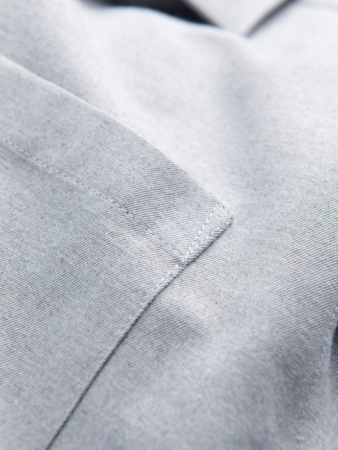 Men's classic regular fit shirt - grey melange V2 K694